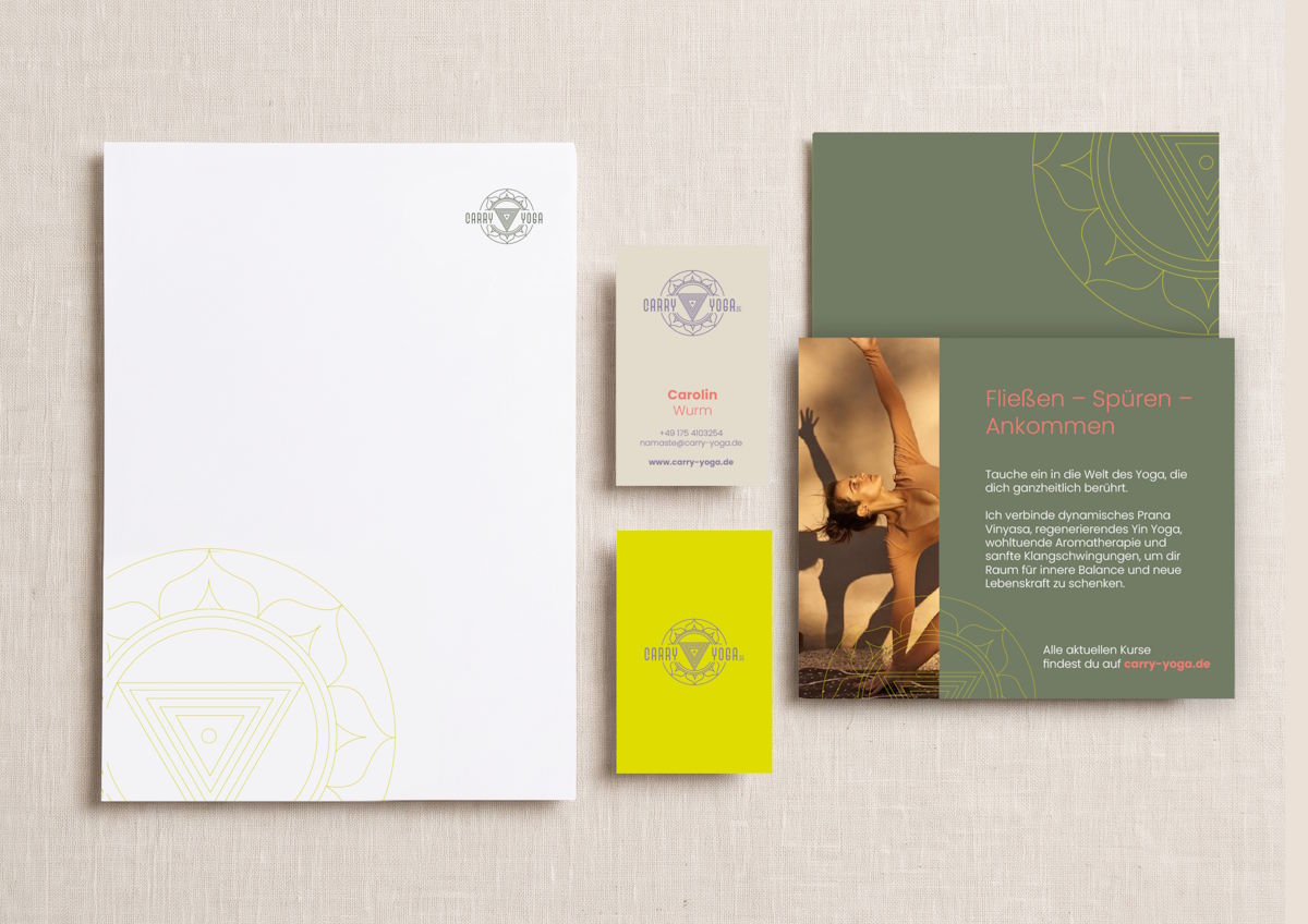 Referenz Carry Yoga | Geschäftsausstattung